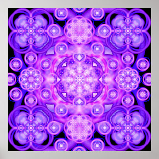 Purple Lights Mandala Poster