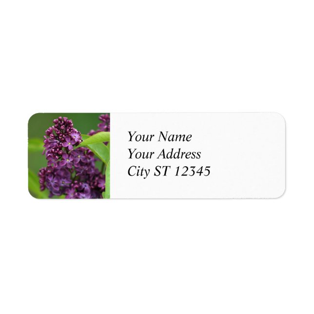 Purple Lilac Address Label (Front)