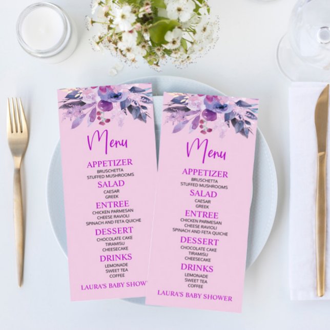 Purple Lilac Baby Shower Food Menu (Creator Uploaded)