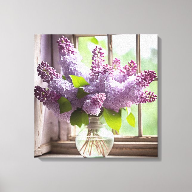 Purple Lilac Bouquet Canvas Print (Front)