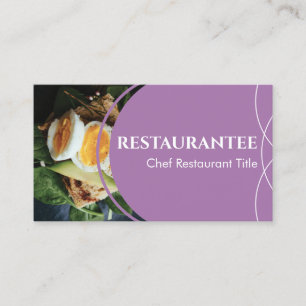 Purple Lilac Custom Photo Restaurant Cooking Chef Business Card