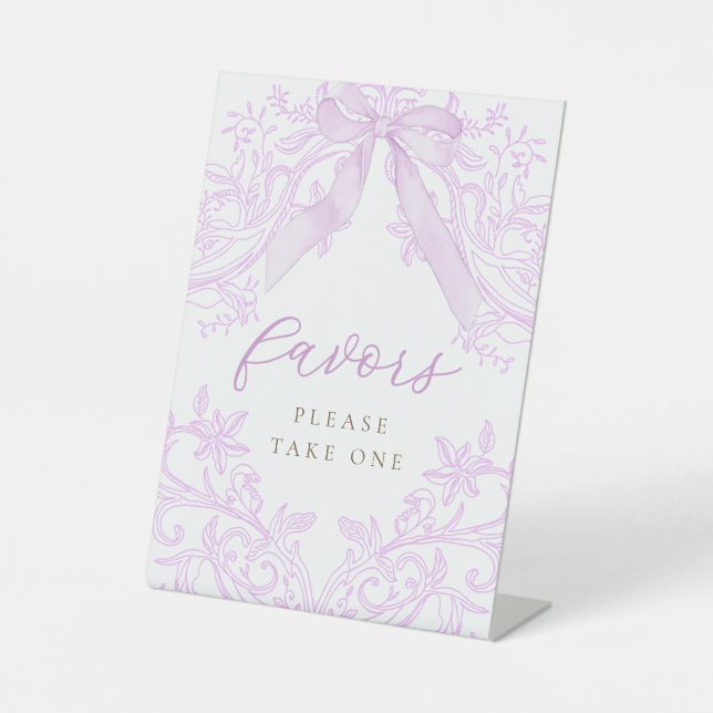 purple lilac design favors sign (Front)