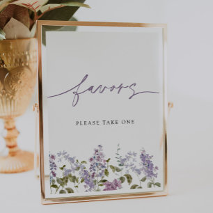 Purple Lilac Favours Sign