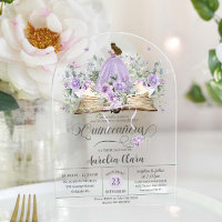 Purple Lilac Floral Book New Chapter Quinceañera