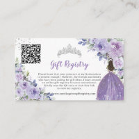 Purple Lilac Floral Quinceañera QR Gift Registry
