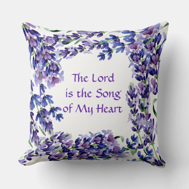 Purple Lilac Floral Reversible Decorative Pillow (Front)