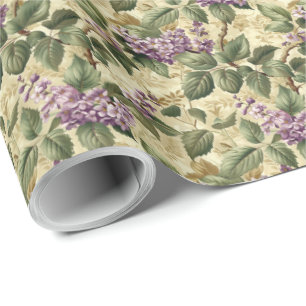 Purple Lilac Flower Floral Gift Wrapping Paper