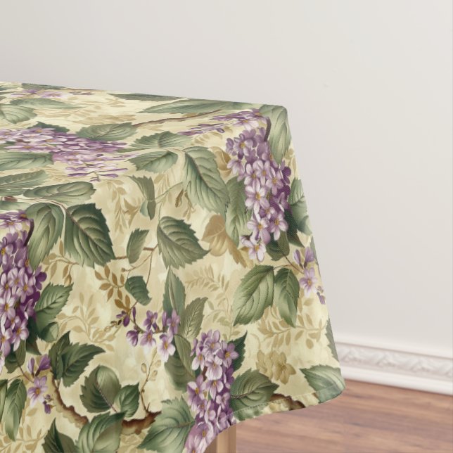 Purple Lilac Flower Floral Tablecloth Home Decor (In Situ)