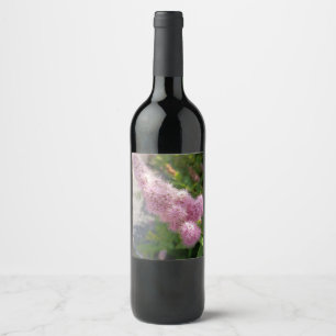 Purple Lilac Flower Floral Wine Bottle Label