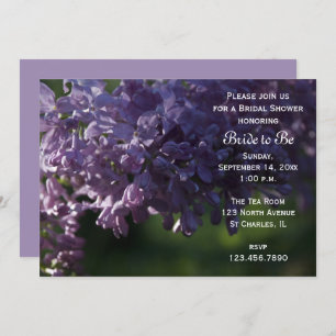 Purple Lilac Flowers Bridal Shower Invitation