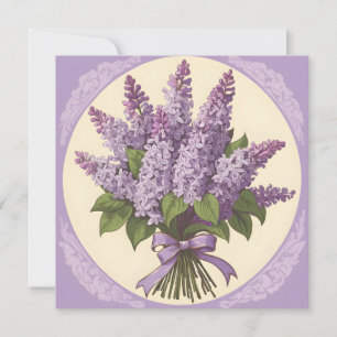 Purple Lilac Flowers Invitation