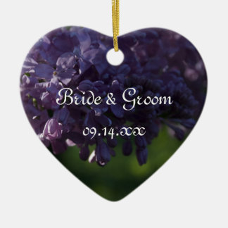 Purple Lilac Flowers Wedding Ceramic Tree Decoration
