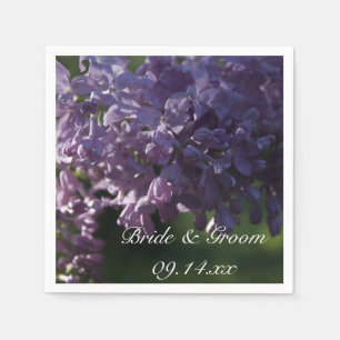 Purple Lilac Flowers Wedding Napkin