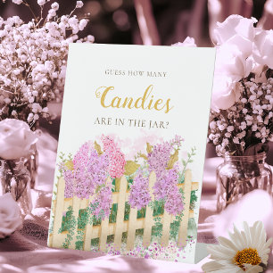 Purple Lilac How Many Candies Fresh Market Bridal  Pedestal Sign