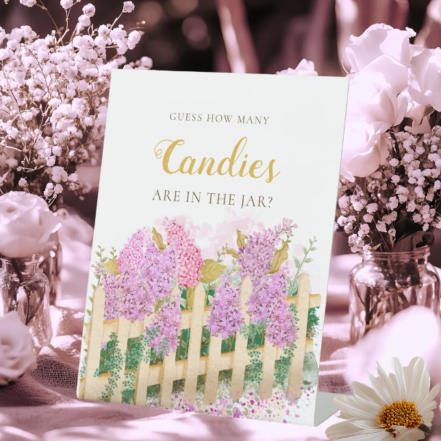Purple Lilac How Many Candies Fresh Market Bridal  Pedestal Sign (Creator Uploaded)