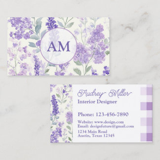 Purple Lilac Interior Design or Any Profession Business Card