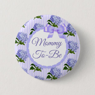 Purple Lilac Lavender Floral Mum to Be Button