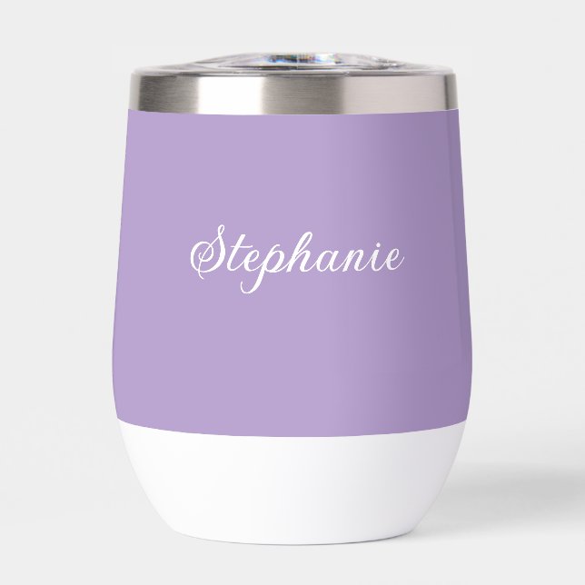 Purple Lilac Name Modern Elegant Monogram Boho (Front)