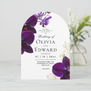 Purple Lilac Orchid Wedding  Invitation