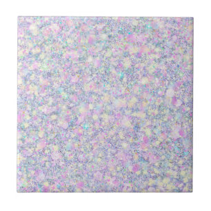 Purple Lilac Pink Opalescent Faux Glitter Solid Tile