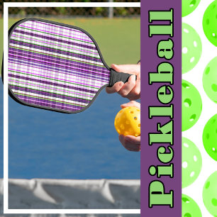 Purple Lilac Plaid - Lighter Shades Pickleball Paddle