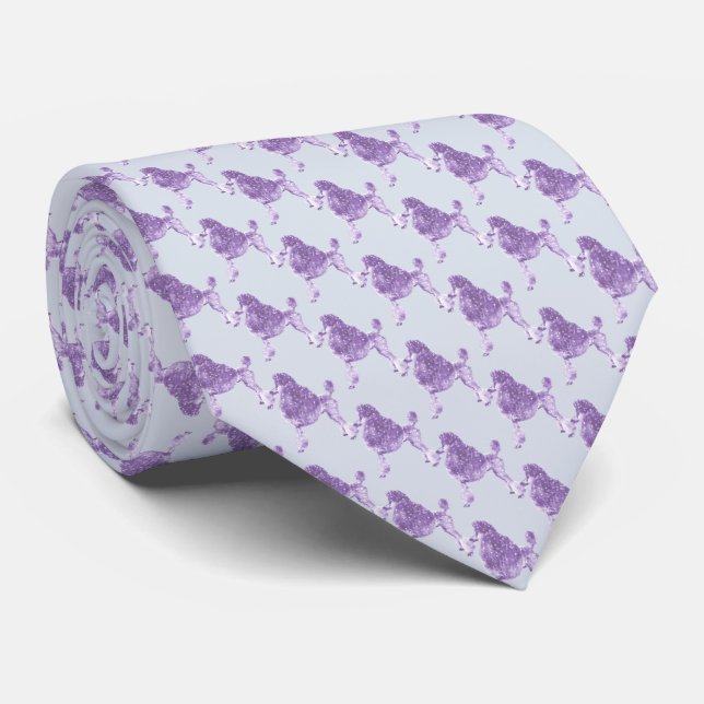 Purple Lilac Posh Poodle Tie (Rolled)