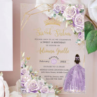 Purple Lilac Roses Floral Princess Sweet Sixteen