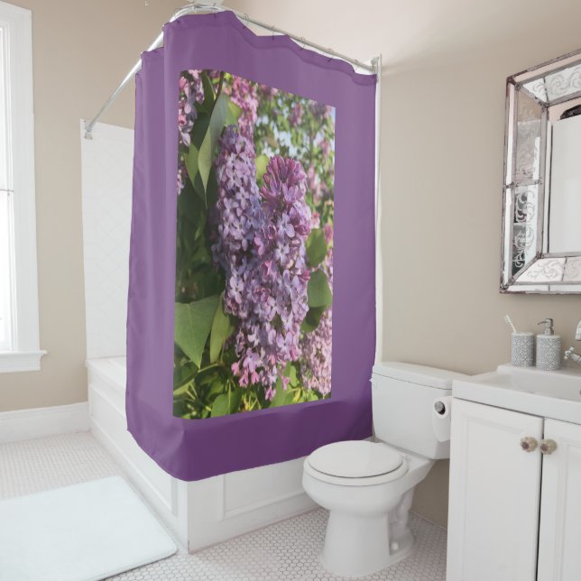 Purple Lilac Shower Curtain (In Situ)