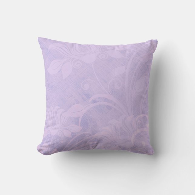 Purple lilac textured vintage styled throw pillow (Front)