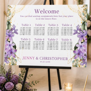 Purple Lilac Wedding Seating Chart