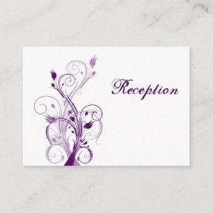 Purple Lilac White Floral Reception Enclosure Card