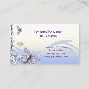 Purple Lilacs and Butterflies Artwork Business Card