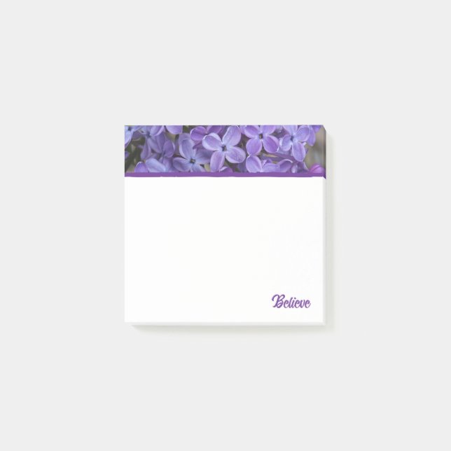 Purple Lilacs Believe Notes (Front)
