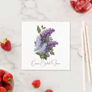Purple Lilacs Bridal Shower Napkin