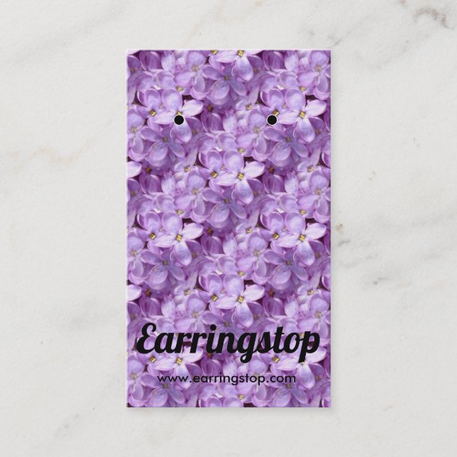 Purple Lilacs Flowers Earring Cards (Front)
