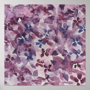 Purple Lilacs in Watercolor Poster