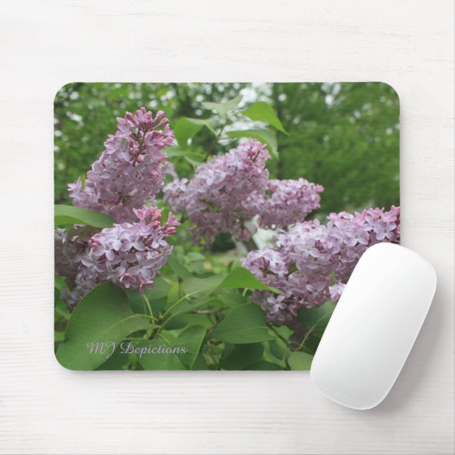 Purple Lilacs Mousepad (With Mouse)