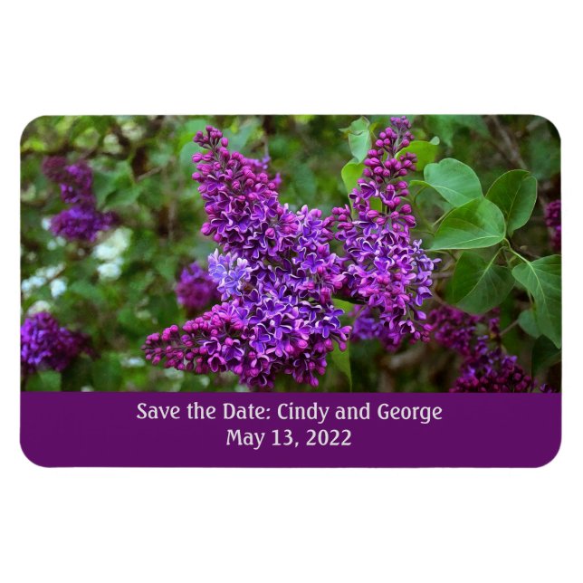Purple Lilacs on a Spring Day - Save the Date Magnet (Horizontal)