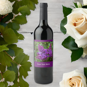 Purple Lilacs on a Spring Day Wine Label
