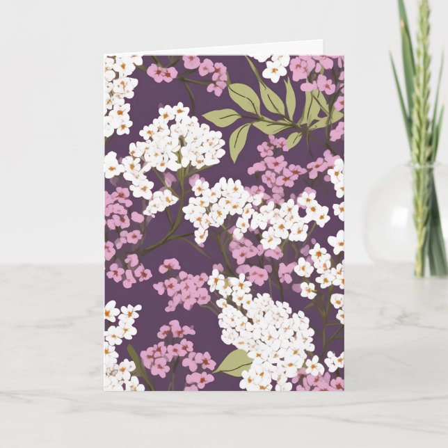 Purple Lilacs On Purple Card (Front)