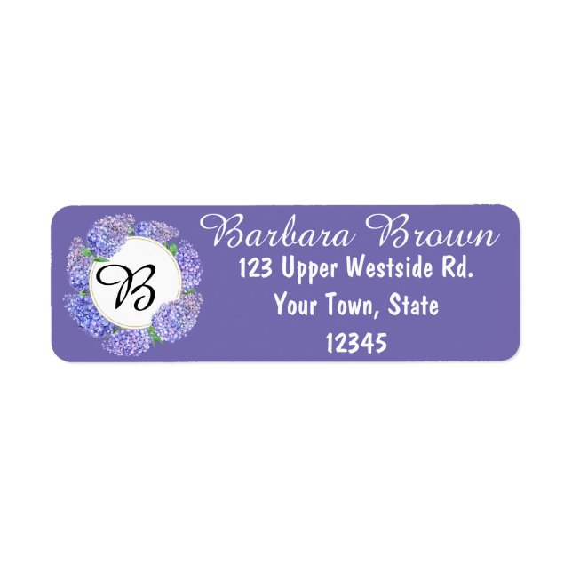 Purple Lilacs Return Address Label (Front)