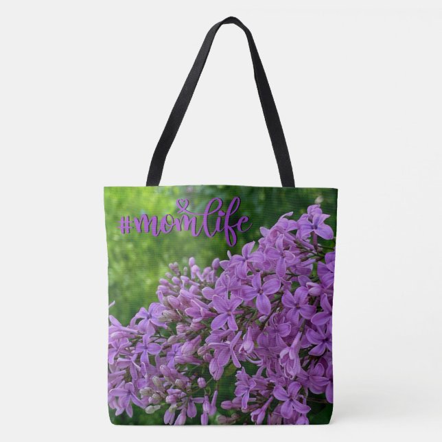 Purple lilacs romantic elegant purple floral Mum Tote Bag (Front)