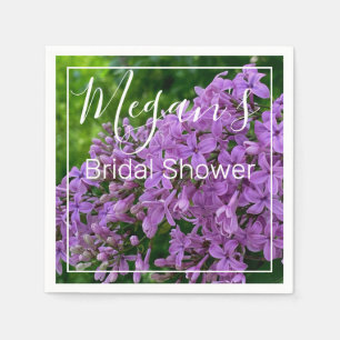 Purple lilacs romantic elegant purple floral photo napkin