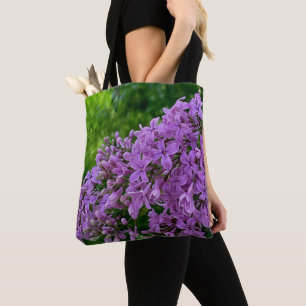 Purple lilacs romantic elegant purple floral photo tote bag
