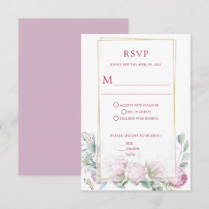 Purple Lilacs RSVP - Amy Card