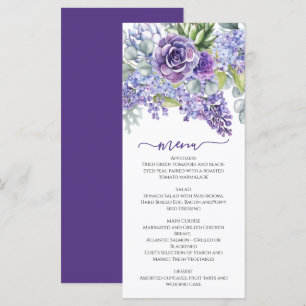 Purple Lilacs & Succulents, Eucalyptus DIY Wedding Menu
