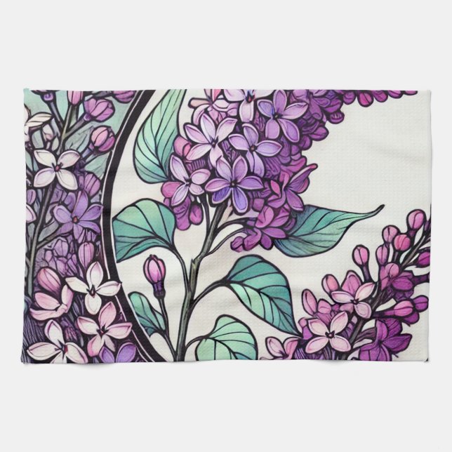 Purple Lilacs                                      Tea Towel (Horizontal)