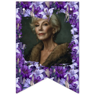 Purple Lilies Flower Spring Birthday Bunting