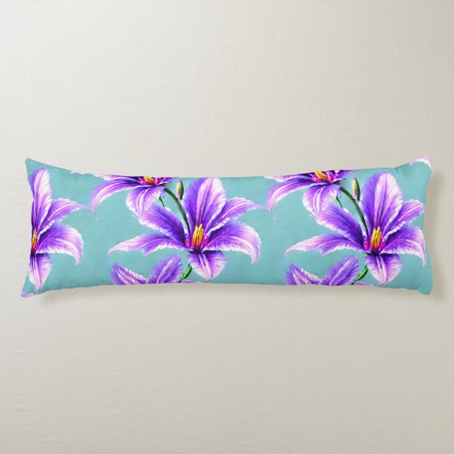 Purple Lilly of the Valley Pattern  Body Cushion (Front)
