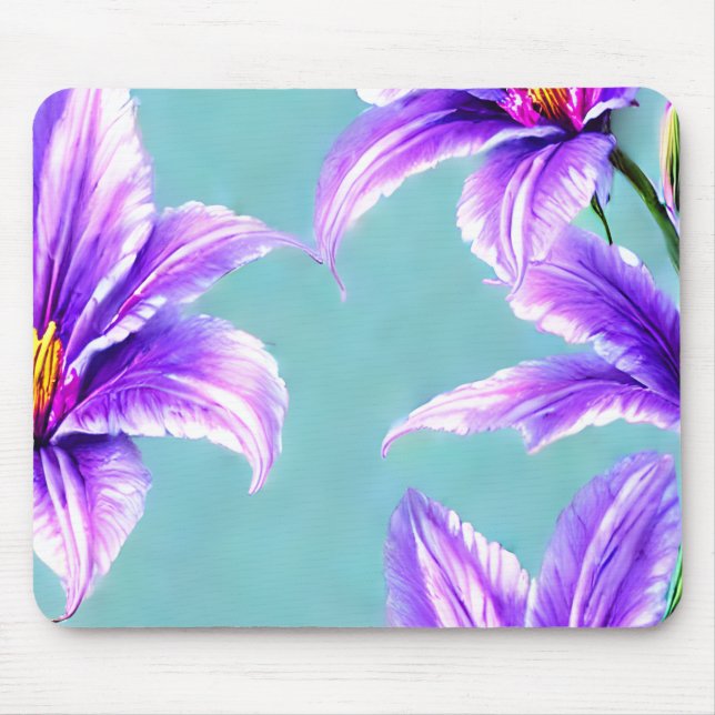 Purple Lilly of the Valley Pattern  Mouse Pad (Front)